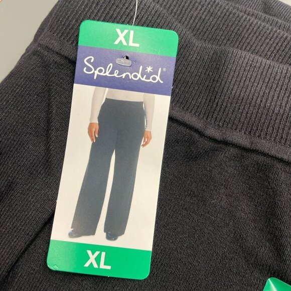 NEW Splendid Women's XL Black Wide-Leg Lounge Knit Pants Viscose Blend - Picture 10 of 11